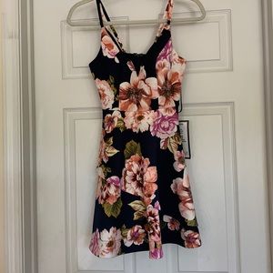 Navy/Floral Speechless dress size 1 NWT